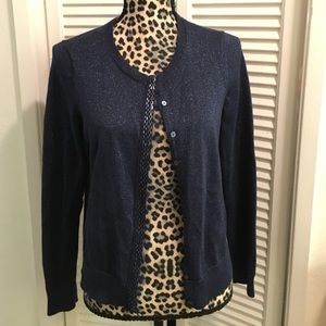 Super Cute navy sweater with lace and beads